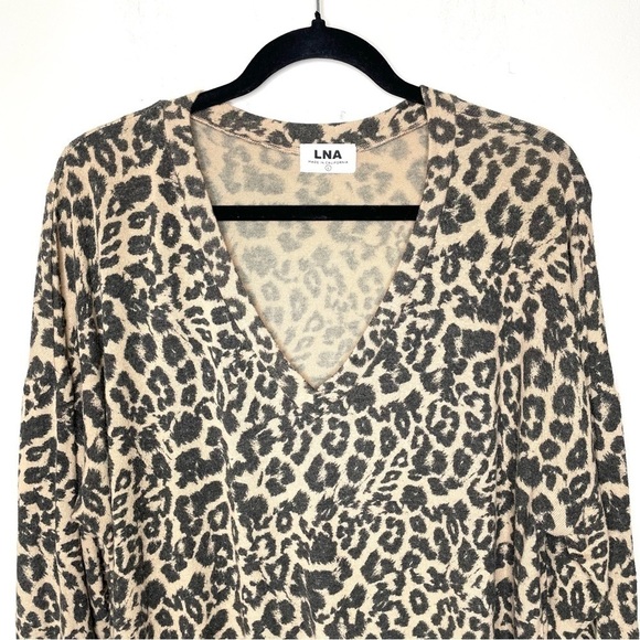 LNA Leopard Print Brushed Bitten Sweater - Picture 6 of 12